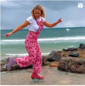 Kimmy skating our flash lighting ceramic bearings by the ocean