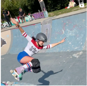 Stella skating a bowl using our flash lightning ceramic bearings.