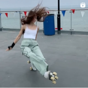 Jodi skating using our flash lightning ceramic bearings