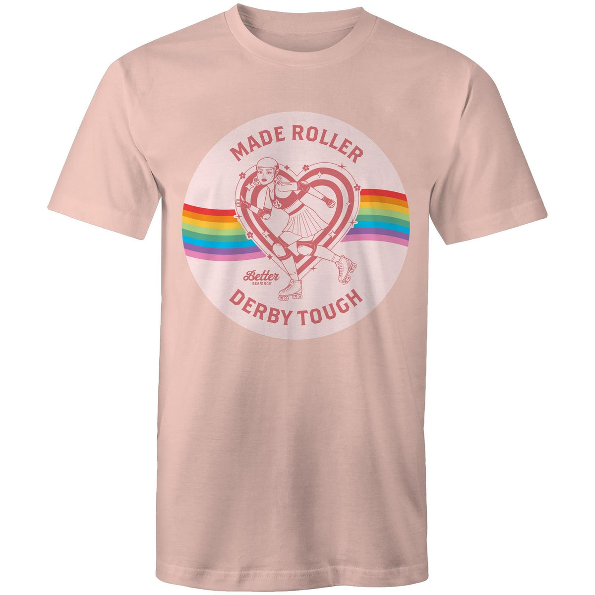 Better Bearings - Made Roller Derby Tough Tee - Mens Cut,  - Better Bearings